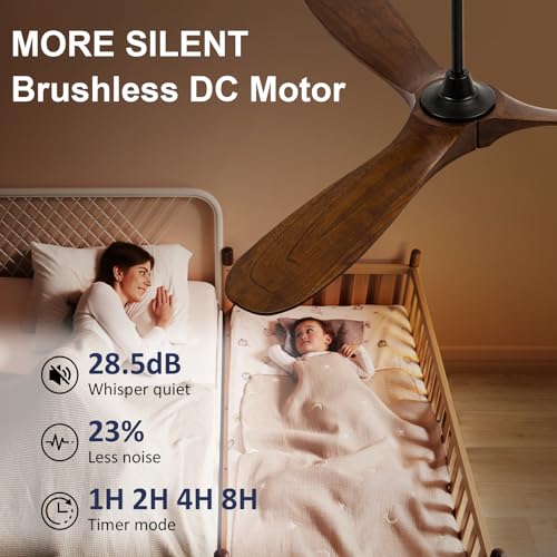 ZIMOFLL 60-Inch Outdoor Ceiling Fan with Remote