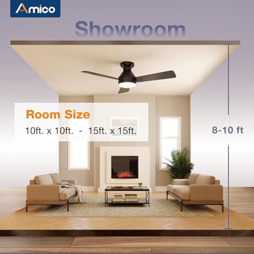 Amico 42-Inch Low Profile Ceiling Fan with Lights