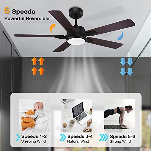 52” Smart Ceiling Fan with Remote and Lights