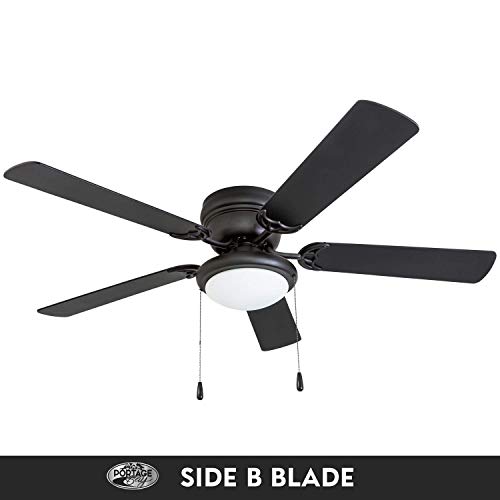 Portage Bay 52" Matte Black Hugger Ceiling Fan