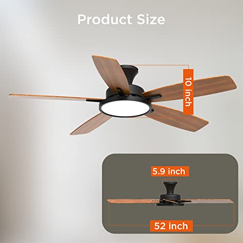 TALOYA 52-Inch Silent Ceiling Fan with Lights