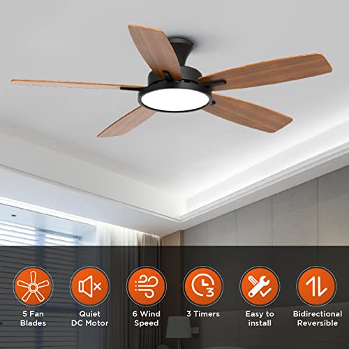 TALOYA 52-Inch Silent Ceiling Fan with Lights