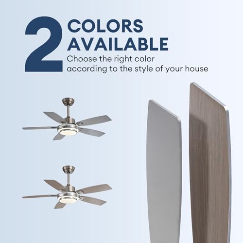 42 Inch Modern Silver Ceiling Fan with Remote