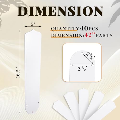16.5'' Waterproof Ceiling Fan Replacement Blades (10 Pcs)