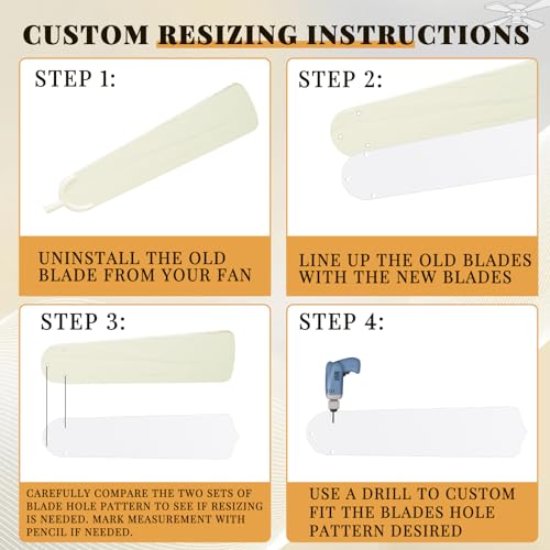 16.5'' Waterproof Ceiling Fan Replacement Blades (10 Pcs)