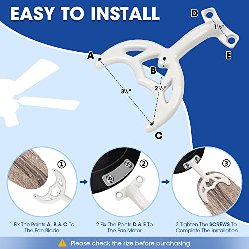 42’’ White Ceiling Fan Blades Replacement Set