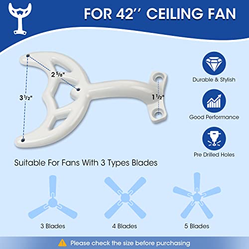 42’’ White Ceiling Fan Blades Replacement Set