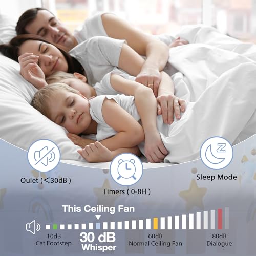 52in Smart Low Profile Ceiling Fan with Lights