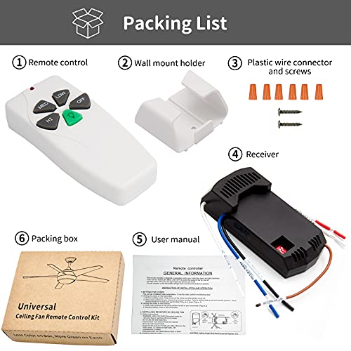Universal Ceiling Fan Remote Control Replacement Kit