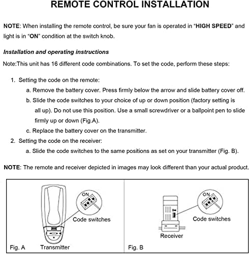 Replacement Remote for Hampton Bay Ceiling Fans