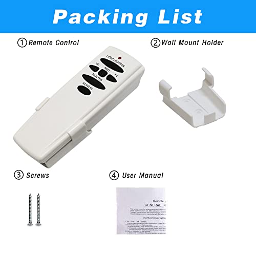 Replacement Remote for Hampton Bay Ceiling Fans