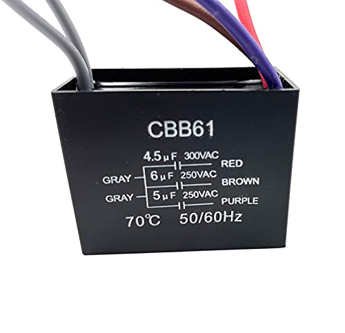 CBB61 Ceiling Fan Capacitor 4.5uF 6uF 5uF 250V