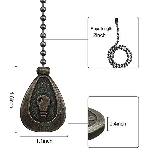 Bronze Ceiling Fan Pull Chain Set - 2 Pack