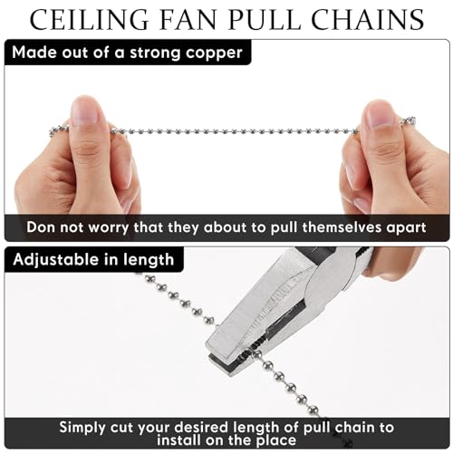 Vintage Silver Ceiling Fan Pull Chain Set