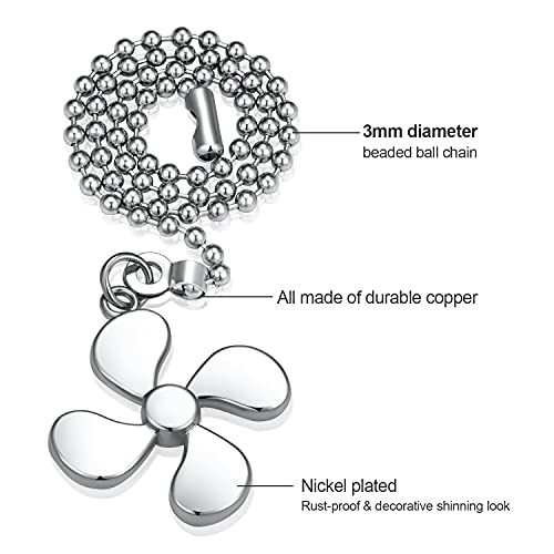 4-Pack 12-Inch Silver Ceiling Fan Pull Chains