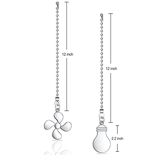 4-Pack 12-Inch Silver Ceiling Fan Pull Chains