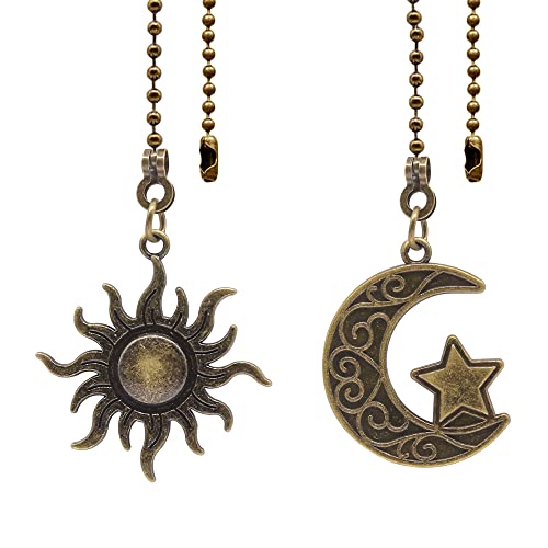 Bohemian Ceiling Fan Pull Chain Set - Moon & Sun