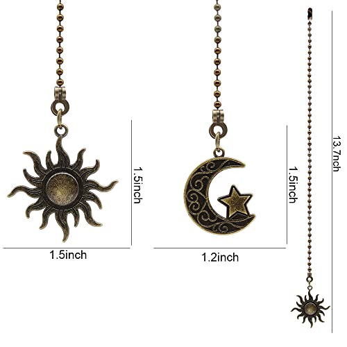 Bohemian Ceiling Fan Pull Chain Set - Moon & Sun