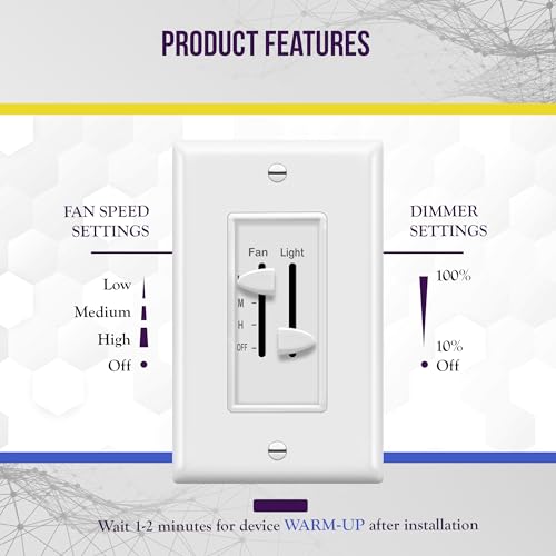 Enerlites 3 Speed Ceiling Fan and Light Switch