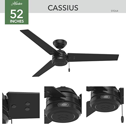 Hunter 52" Cassius Matte Black Ceiling Fan