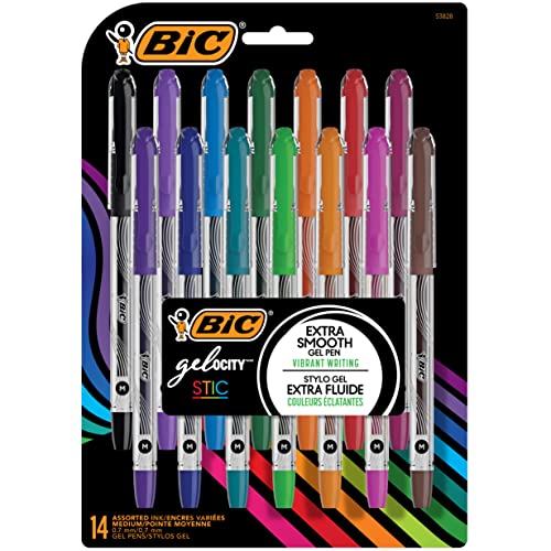 BIC Gel-ocity Assorted Gel Pens, 14-Pack