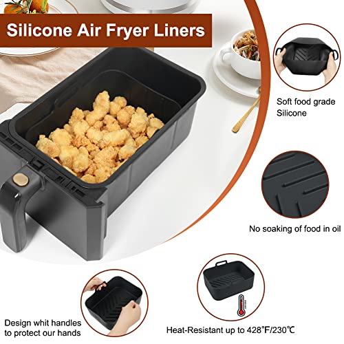 2PCS Silicone Liner for Ninja Foodi Dual 10.4L Air Fryer
