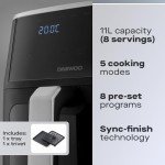 Daewoo 11L Split Draw Air Fryer, 1700W, 6L/5L Dual Oven