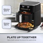 Daewoo 11L Split Draw Air Fryer, 1700W, 6L/5L Dual Oven