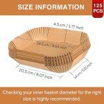 125 Pcs Disposable Air Fryer Paper Liners