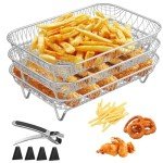 8-Inch Stainless Steel 3-Layer Air Fryer Rack