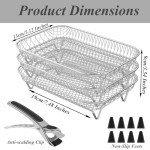 8-Inch Stainless Steel 3-Layer Air Fryer Rack