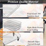 8-Inch Stainless Steel 3-Layer Air Fryer Rack