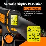 Infrared Thermometer Non-Contact Digital Laser Temperature Gun -58°F to 1112°F (-50℃~600℃) - for Vehicle Repair, Cooking, Food, Meat, Grilling, Pizza Oven, Freezer, Candy and HVAC-Not for Humans