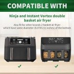 Generic 120pcs Air Fryer Liners for Ninja Dual Air Fryer AF400UK AF300UK Accessories Disposable Parchment Paper Liner Compatible with Ninja Salter Tower and Other Dual Zone Air Fryer air Fryer Trays