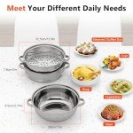 Chynalys Large Stainless Steel 3-Tier Steamer Pot