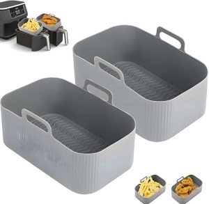 Set of 2 Reusable Silicone Liners for Air Fryers