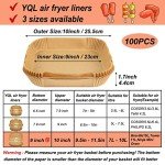 Air Fryer Baking Paper, 23CM Square, 100 Pack
