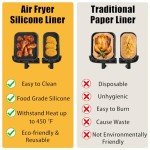 Silicone Liners for Dual Air Fryers - 2 Sizes