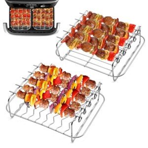 Stainless Steel Air Fryer Rack Set with Skewers