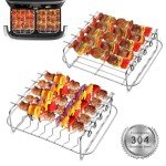 Stainless Steel Air Fryer Rack Set with Skewers