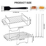 Stainless Steel Air Fryer Rack with Cooking Brush