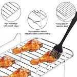 Stainless Steel Air Fryer Rack with Cooking Brush