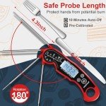 Instant Read Meat Thermometer with Backlight & Calibration