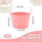 Pink Silicone Muffin Cases for Air Fryer - 4 Pack