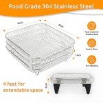 3-Layer Air Fryer Rack with Feet and Clips