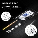 HomeLyfe Instant Read Meat Thermometer with Backlight