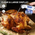 HomeLyfe Instant Read Meat Thermometer with Backlight