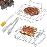Stainless Steel Air Fryer Rack Set for 7.6L-9.5L