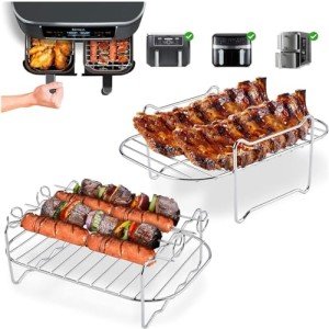 2-Pack Air Fryer Rack for Ninja Dual Zone