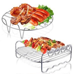 Ledeak 2-Pack Air Fryer Rack Set with Skewers